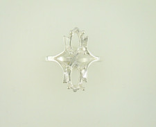 Double 10 x 5 mm Marquise Cut Sterling Silver Ring Setting