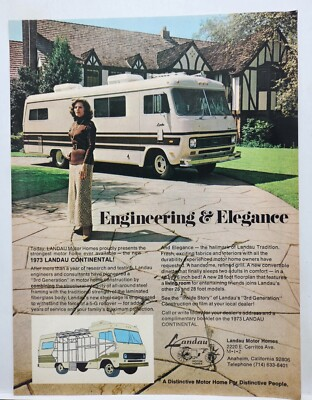 #ad 1973 Landau Camper Motor Home RV Retro Original Print Ad Anaheim CA $29.99