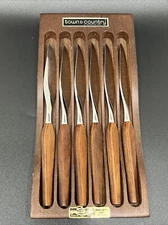 Mid Century Modern Town & Country Washington Forge Teak Fleetwood Knife Set