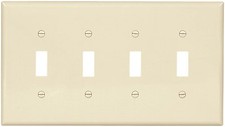 Leviton 4-Gang Midway Switch Wall Cover Plate NEW Ivory