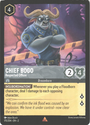 Disney Lorcana Rise of the Floodborn Chief Bogo 175/204
