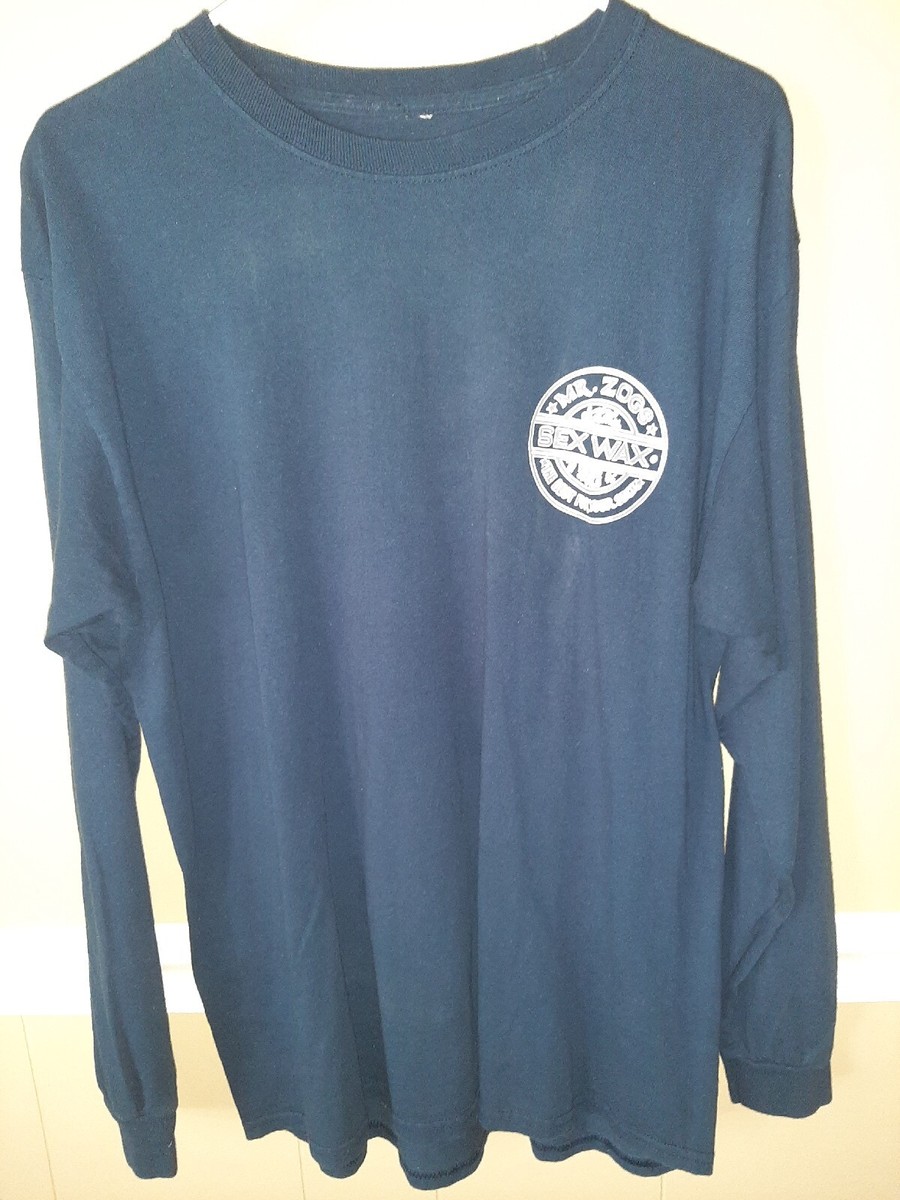 Navy Mr. Zog's SEX WAX Tee SHIRT SURF SKATE L Spicoli Authentic