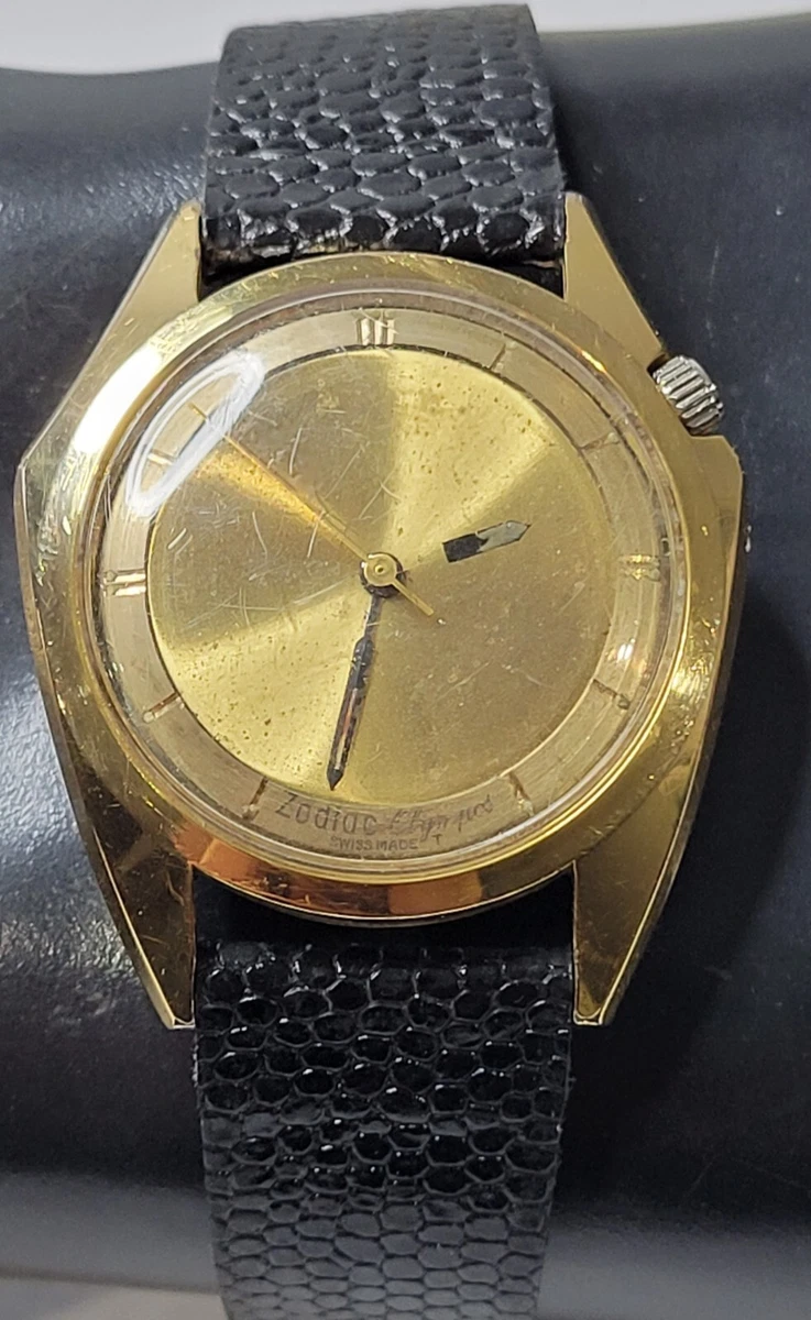Rare Zodiac Olympos Mystery Dial 17 Jewels Swiss Automatic Men s