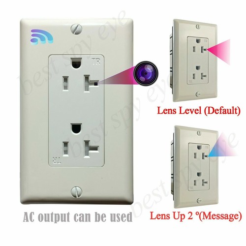 HOT!1080P HD Wifi IP Mini Camera in Wall AC Outlet, Socket AC Output