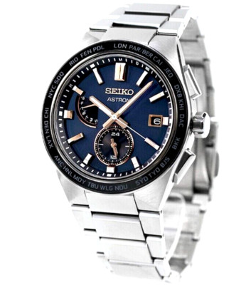 Seiko SBXY053 ASTRON NEXTER Titan Funk Solar Uhr Marine Zifferblatt Herren Ja...