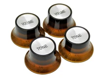 Amber Gibson® Style reflector Knobs Metric Size (18 Spline) 2 volume, 2 Tone