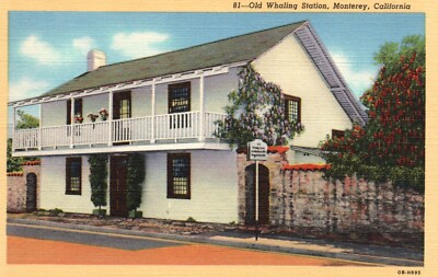 Postcard CA Monterey California Old Whaling Station 1940 Linen Vintage PC K1290