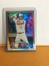 2023 Topps Series 1 Baseball #27 MIKE TROUT Gold FOIL Parallel & Base #27 Nice