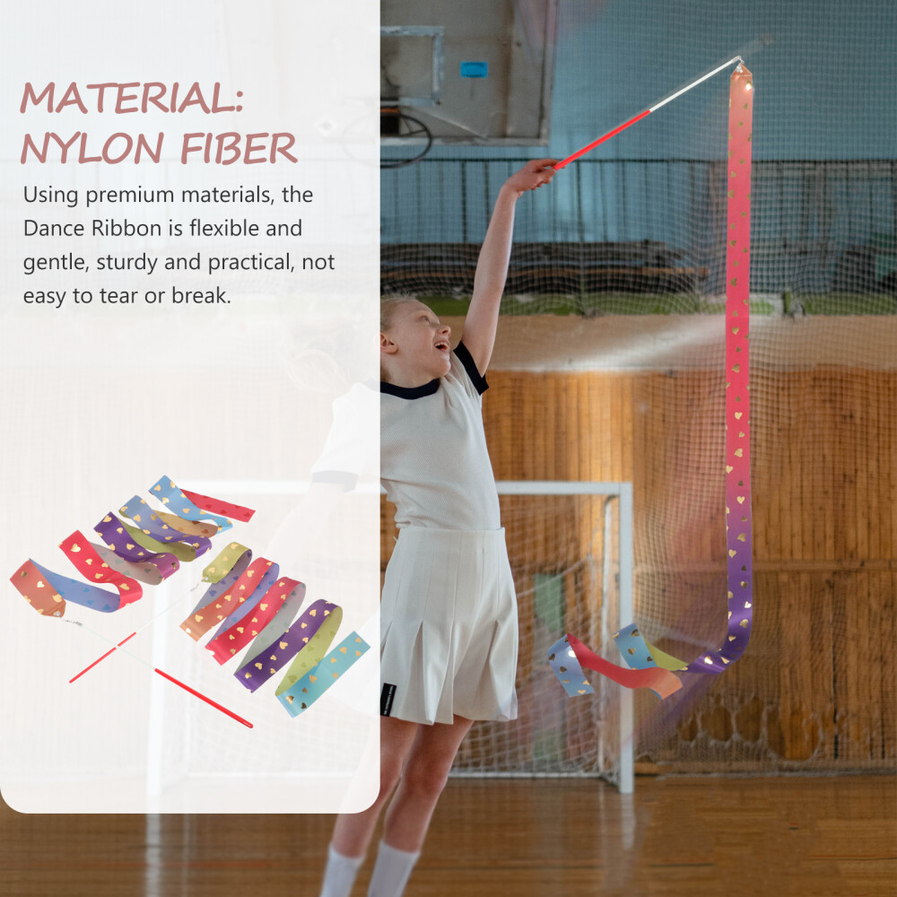 2 Pcs Nylon Fiber Dance Ribbon Streamers Fitness Gymnastics Ribbons