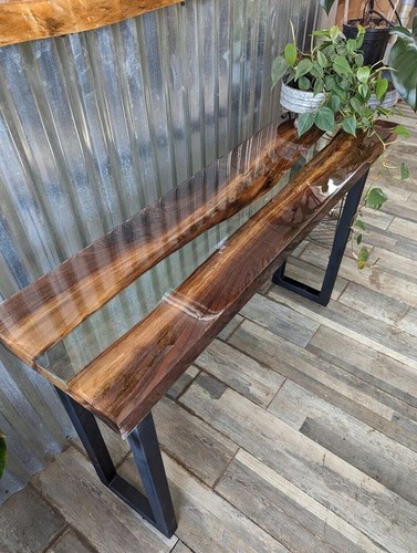 Clear Console Epoxy Table Top - Epoxy End Table Top - Living Room Furniture Deco - Picture 3 of 7