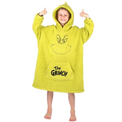 The Grinch Oversized Decke Hoodie für Kinder warm und bequem Fleece flauschig Hoodie