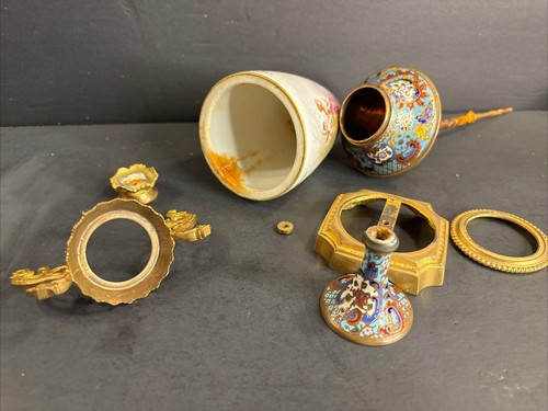Antique Sevres Porcelain Vase/Cloisonne/Enamel/Angel/Music/Signed/France C.1925 - Picture 15 of 15