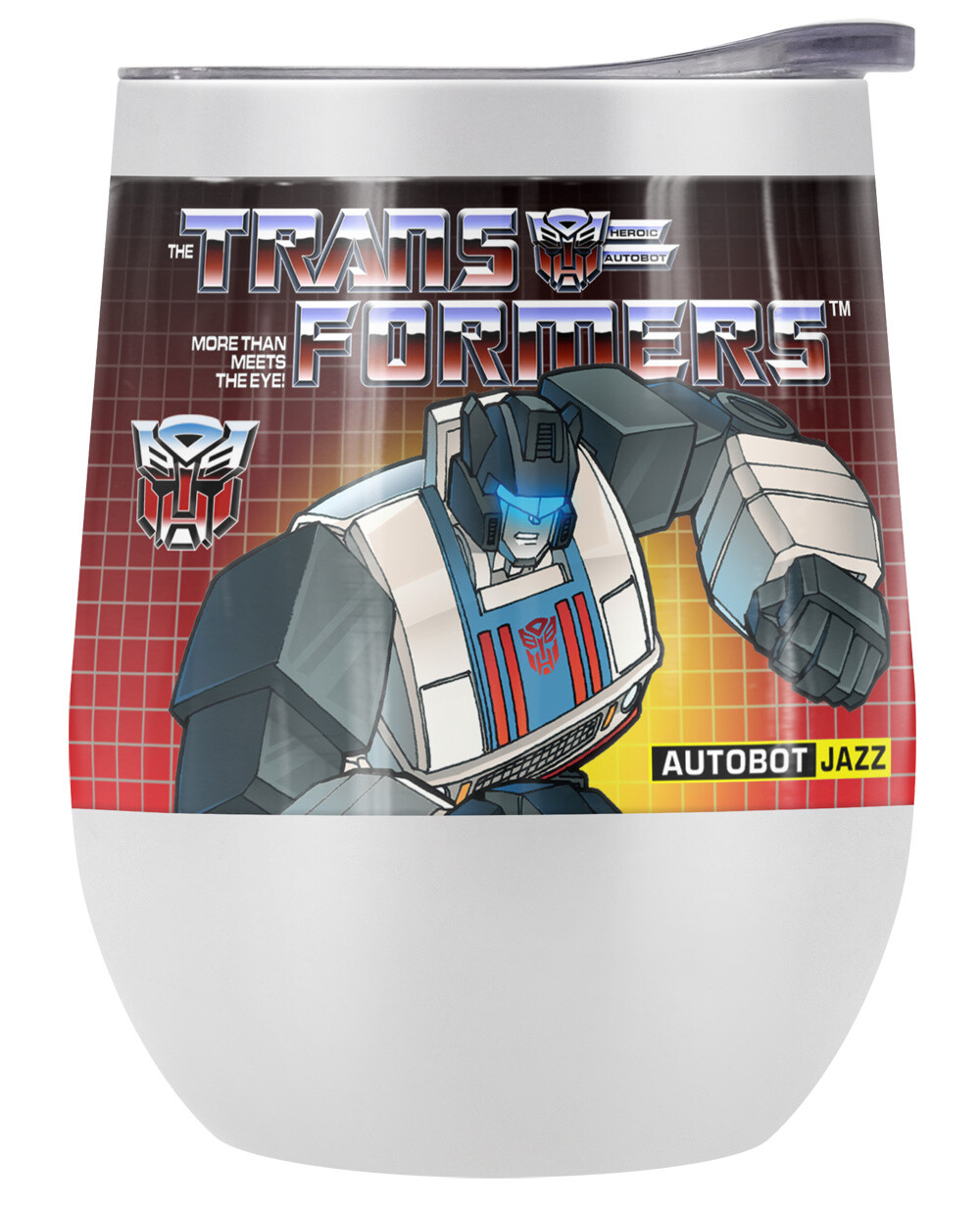 Transformers Jazz 12oz Wine Tumbler White Insulated Leak Resistant