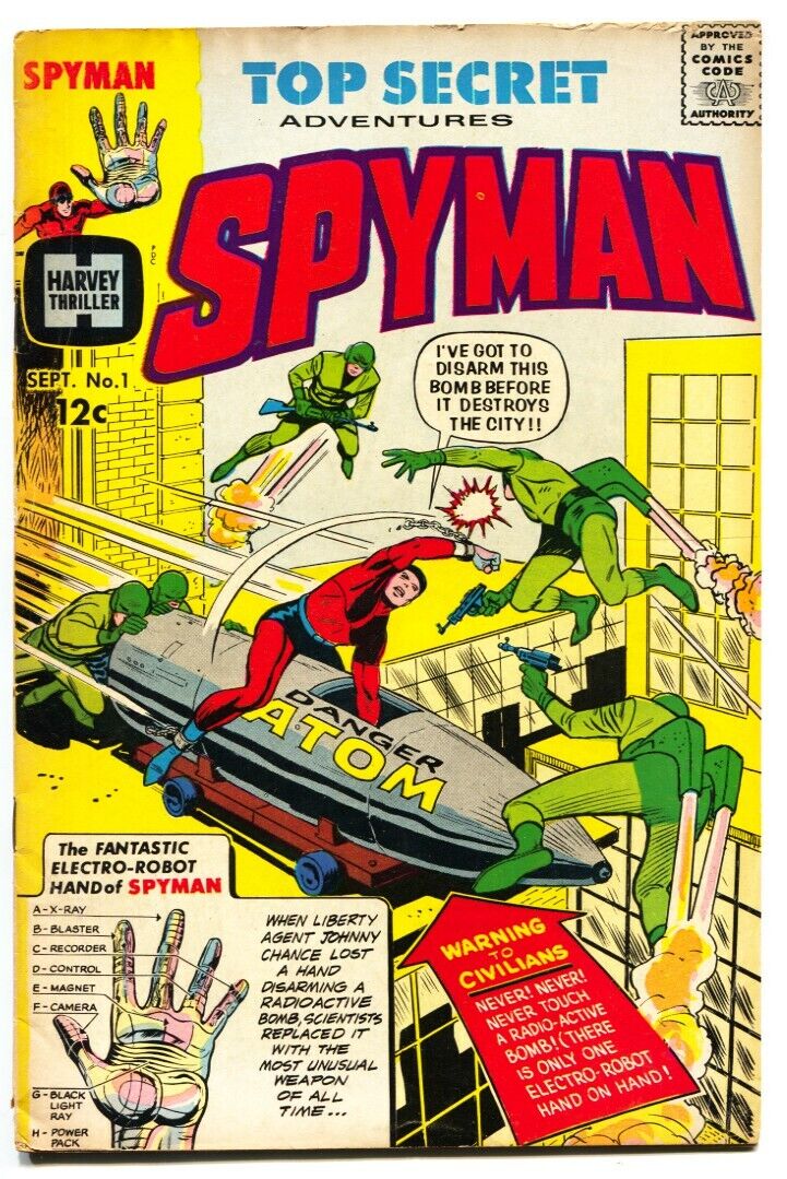 Spyman #1 - 1966 - Harvey - VG - comic book Oryginalny produkt, cena zysku!