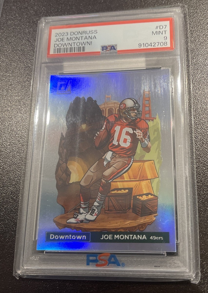 2023 Panini Donruss Downtown #D-7 Joe Montana Graded Card PSA 9