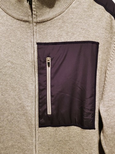 NWT Izod Pullover Zip Front Mock Neck Nylon Pocket Trim Mens Large $86 - Picture 3 of 12