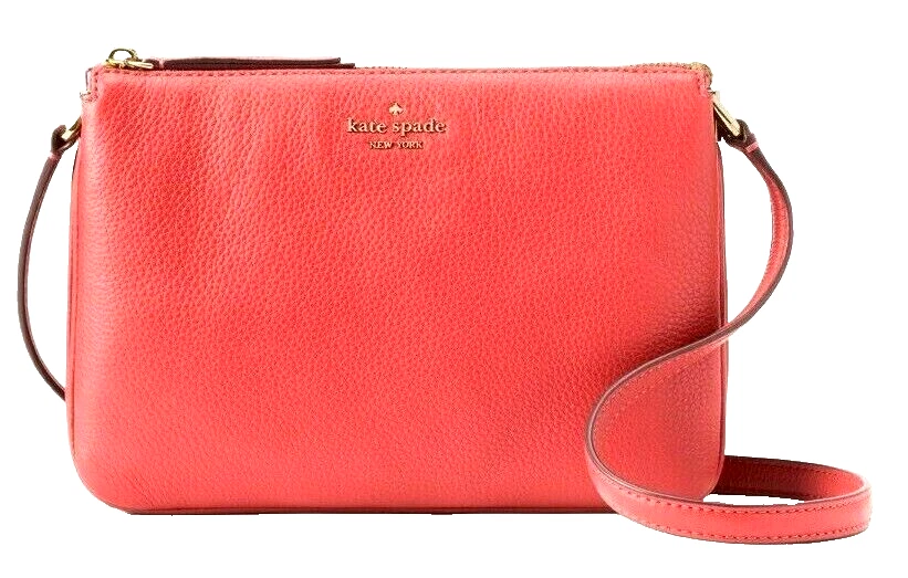 Borsa a tracolla Kate Spade Jackson Triple Gusset Stoplight (rosso) in pelle nuova con etichette