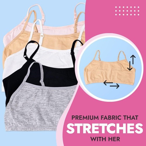 Cotton Girls Training BraCrop Cami Training Bras for Girls with Adjustable Strap - Picture 4 of 11