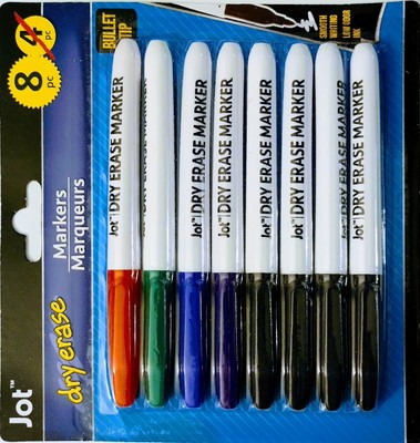 2 X 8 PK JOT Black Dry Erase Markers Bullet Tip for sale online | eBay
