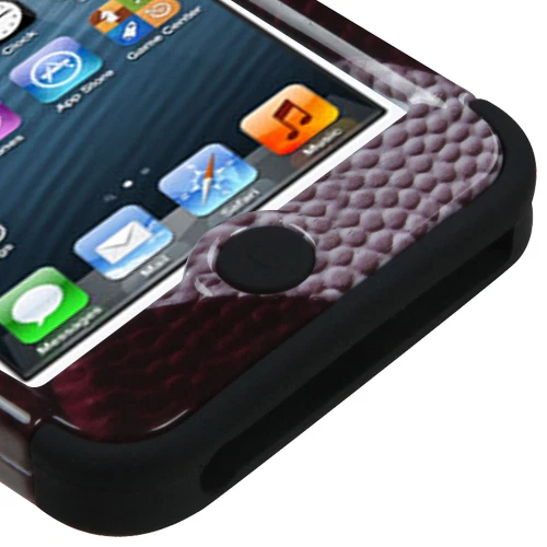 iPod Touch 5ª 6ª 7ª Generación - FUNDA HÍBRIDA ARMADURA DE IMPACTO DURA Y SUAVE MARRÓN FÚTBOL Foto 4 de 4