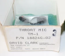 New David Clark Throat Mic, TM-1, PN 18824G-02