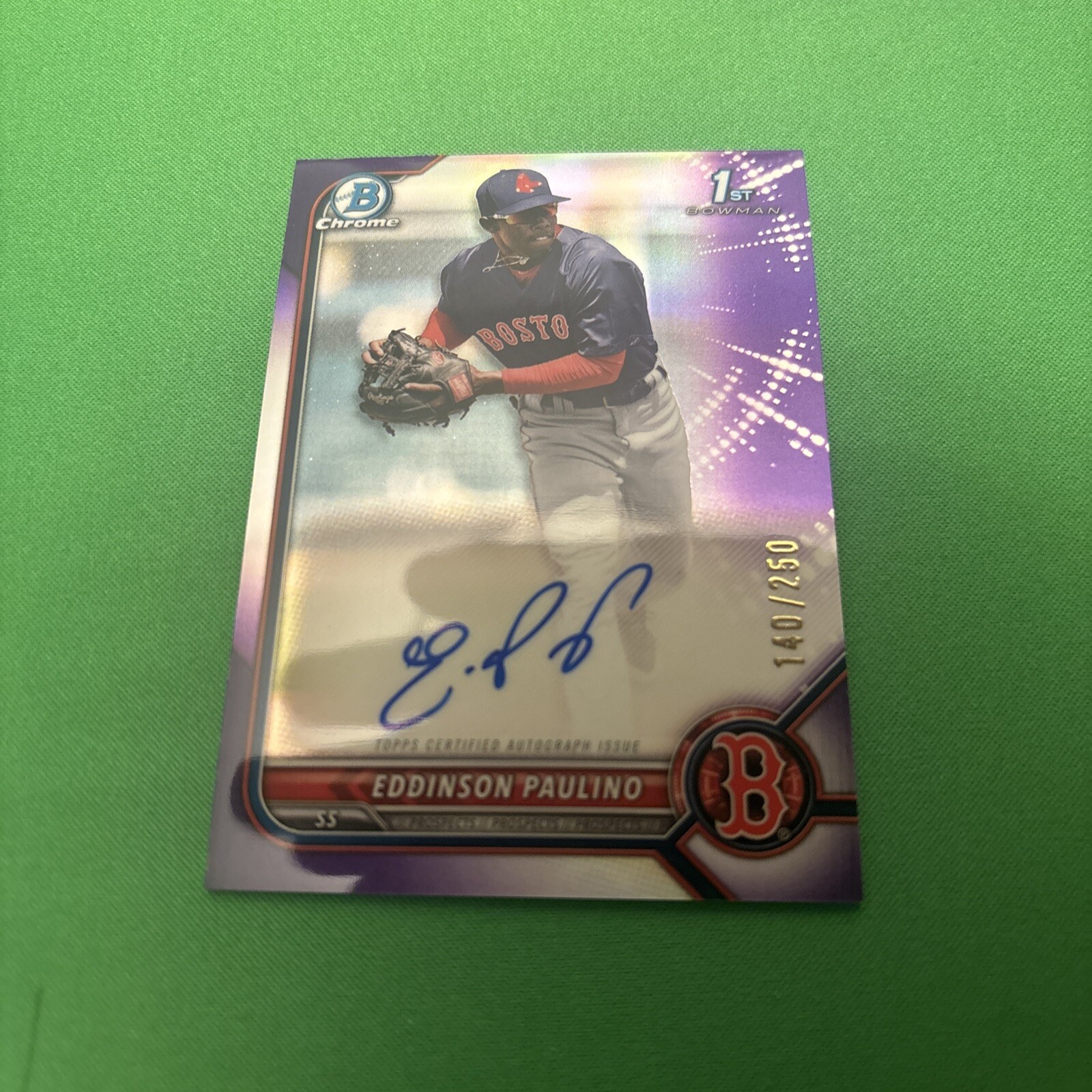 2022 Bowman Chrome Eddinson Paulino 1st Purple Refractor Auto /250