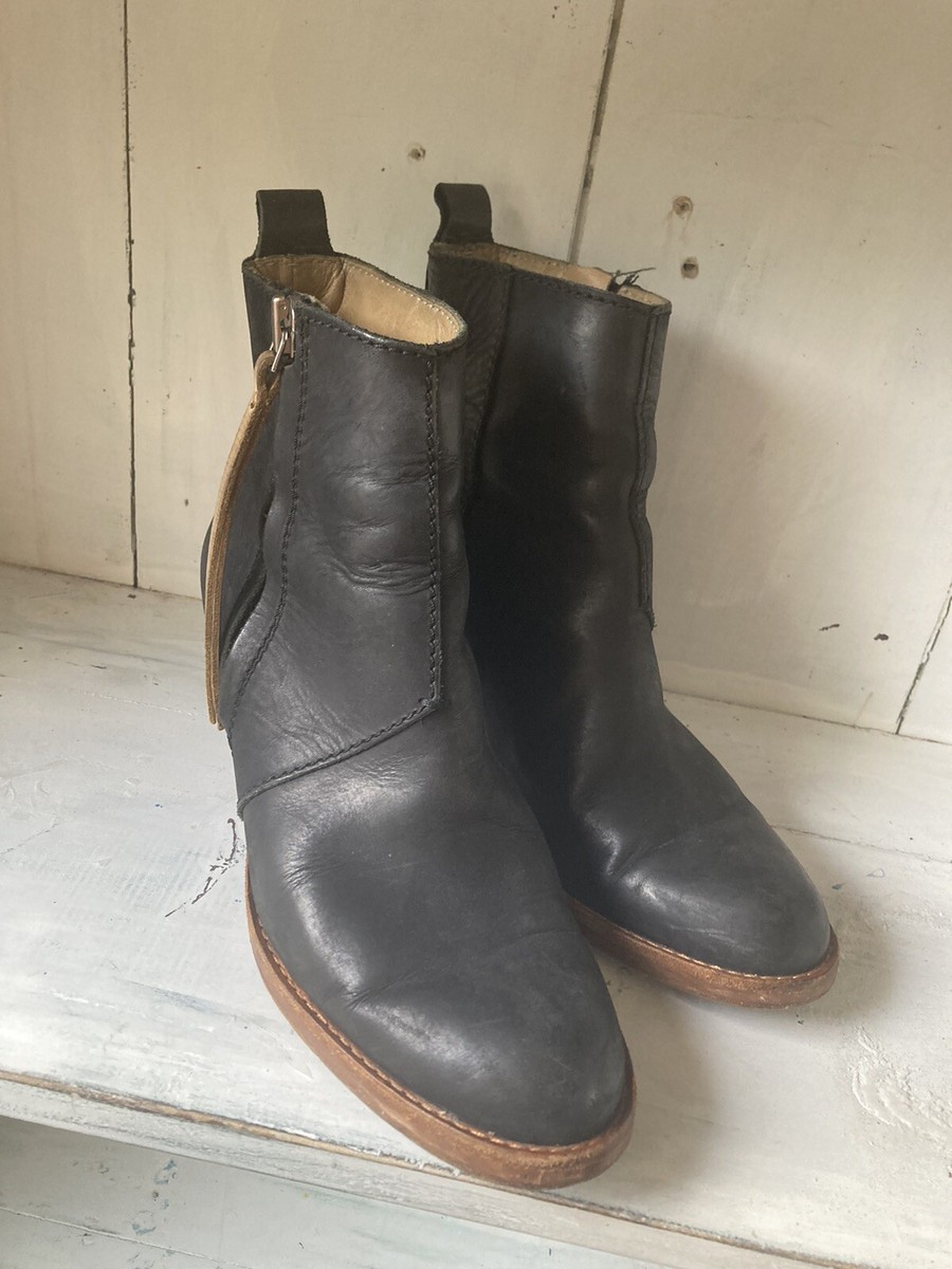 acne studios pistol Black Leather Boots 38/7 | eBay