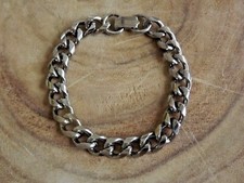 Gun Metal Plated 8" Bracelet Gunmetal Chain Curb Link Rider Bracelet Made in USA
