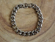 Gun Metal Plated 8" Bracelet Gunmetal Chain Curb Link Rider Bracelet Made in USA