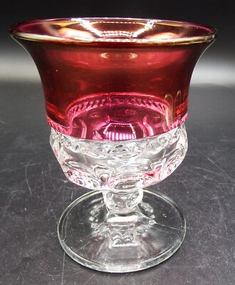 6 Tiffin Kings Crown Ruby 3 5/8'' Cordial Goblets EXC!