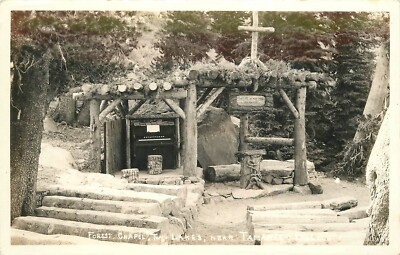 Postcard RPPC California Mono 1940s Tamarack Lodge Forest Chapel 23-10561