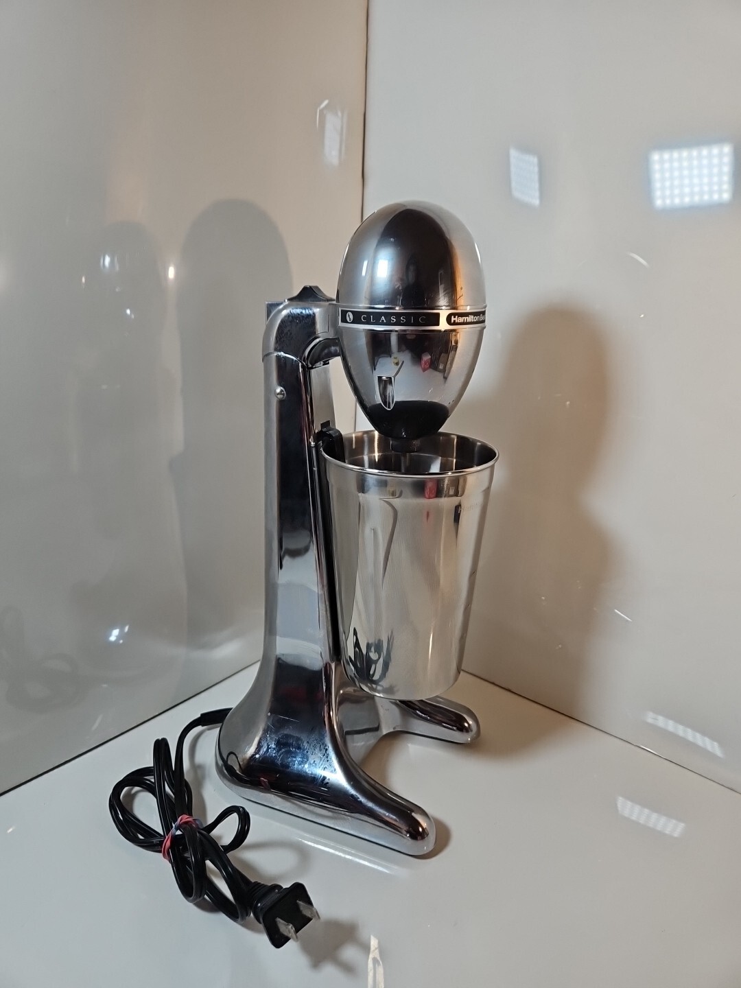 Hamilton Beach Chrome Classic Drink Master Milkshake Malt Maker Mixer With Cup