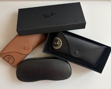 Lot of 3 Ray-Ban Clamshell Snap Cases for Glasses/Sunglasses Black/Brown