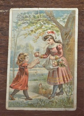 Victorian Miners Soap Trade Card Gowans & Stover Buffalo NY Chromolithograph