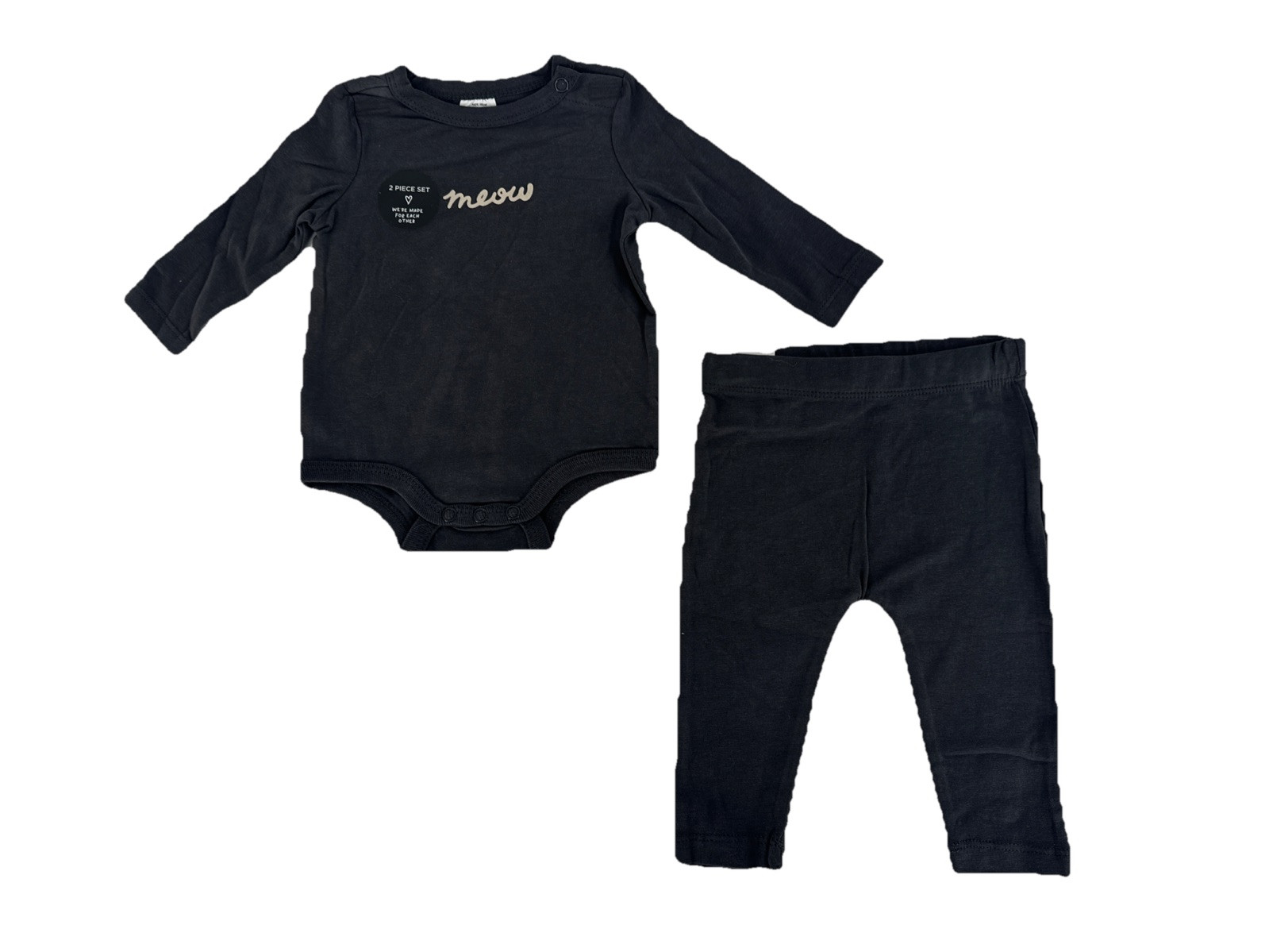 2 PIECE SET Cotton On Baby The In-Character Set Meow Cat Phantom Size 18-24M NEW