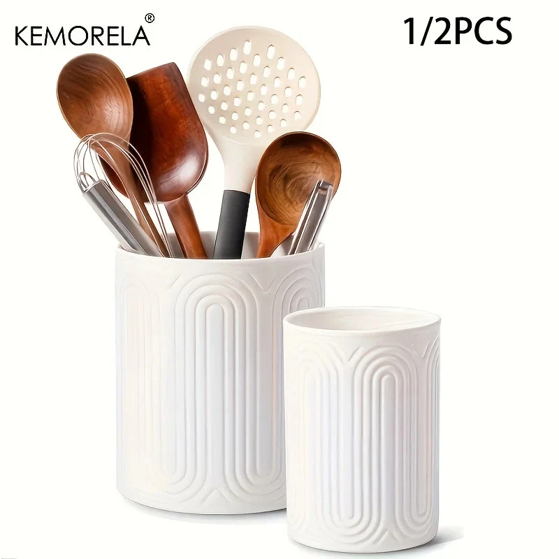 Ceramic Utensil Holder Organizer - Kitchen Countertop Storage Jar for Forks Spoo
Opens in a new wind