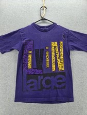 Vtg 90s BUGLE BOY SURF Purple Faded T-Shirt Livin Large beach skate soft Med M