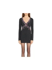 CHRISTOPHER KANE Womens Black Unlined Long Sleeve Mini Cocktail Sheath Dress 2