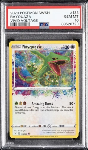2020 POKEMON SWORD & SHIELD VIVID VOLTAGE #138 RAYQUAZA PSA 10