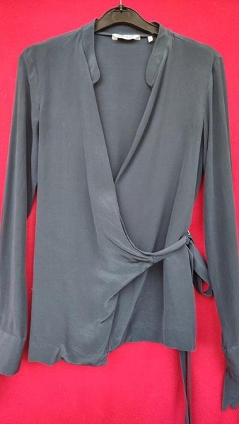 Women Caliban Shirt Navy Silk 36 / S / 44