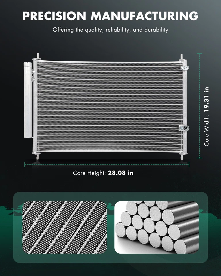 Condensador de aire acondicionado de aluminio 3686 para Toyota Corolla 2009-2014 Matrix 2009-2014 Foto 2 de 4