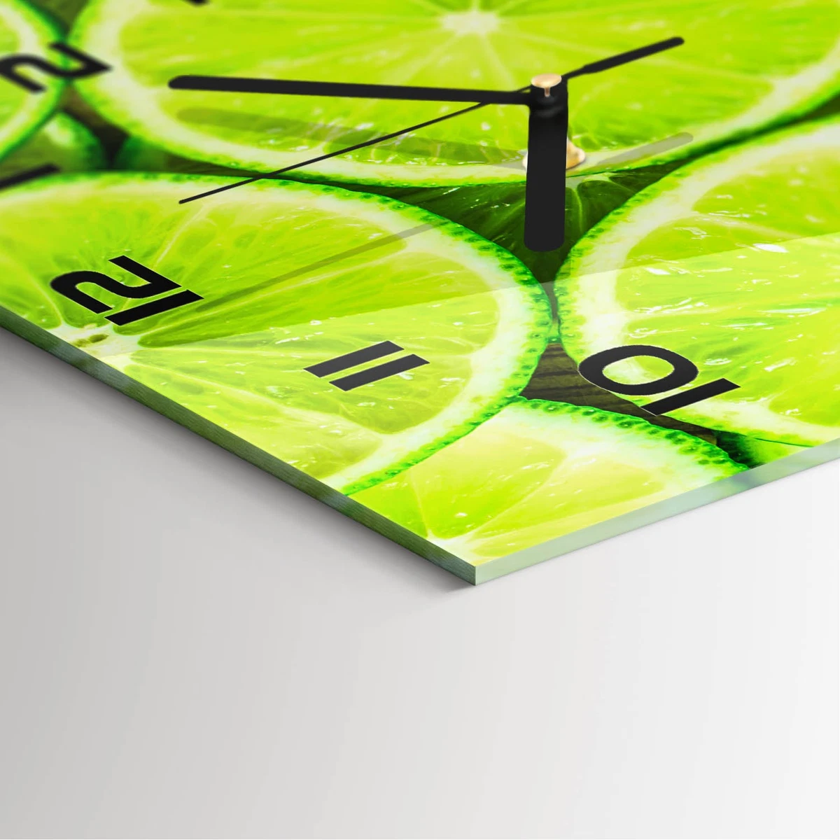 Reloj de Pared Rectangular Vertical Cristal Templado Silencioso Limas 30x60 cm