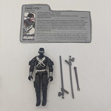 Vintage GI Joe Snake Eyes v3 Near Complete 3.75 Action Figure 1989 Hasbro ARAH