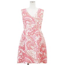 DOLCE&GABBANA Metallic Jacquard N/S Dress Botanical Floral Women Size 40 Pink