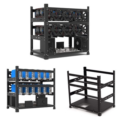 Mining Rig Frame 12 GPU, Open Air Mining Rig Frame Mining Case Rack Motherboa...