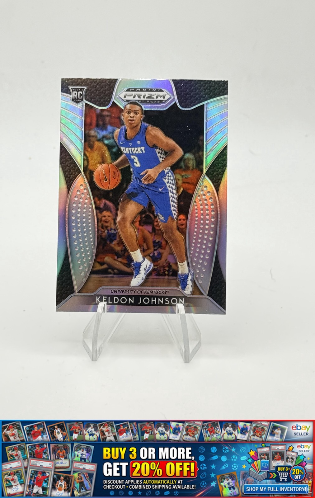 2019 Panini Prizm Draft Picks Keldon Johnson Rookie #29 Prizms Silver Kentucky