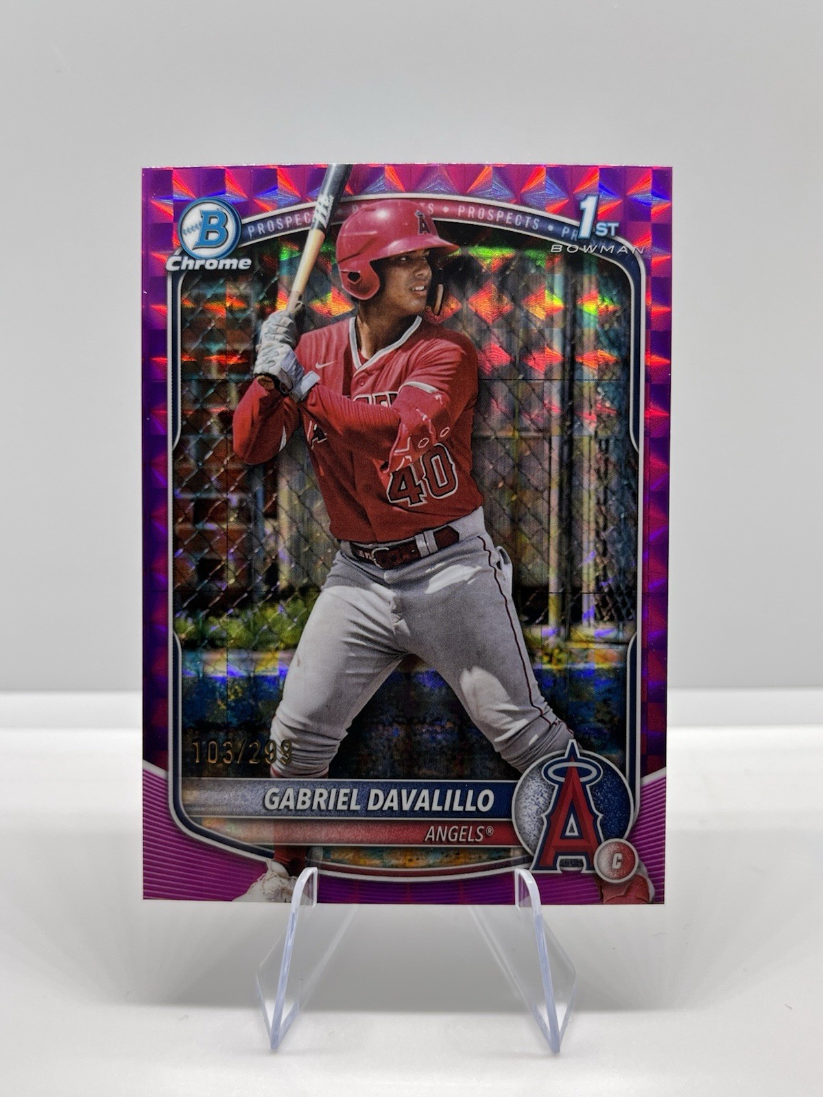 2025 Bowman Chrome Gabriel Davalillo Fuchsia Geometric Refractor /299 BCP-178