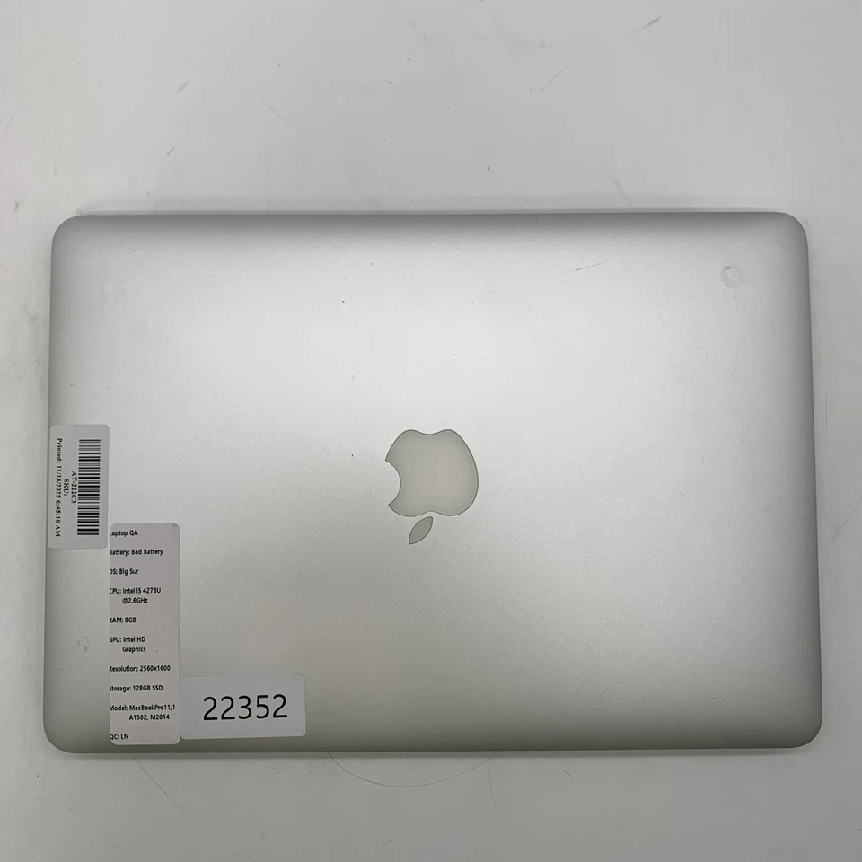 Apple Macbook Pro M2014 A1502 i5 4278U 2.6GHz 8GB Ram 128GB SSD Big Sur Bad Bat - Image 3 of 4