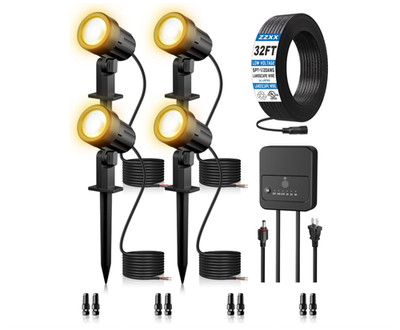 Low Voltage LED Landscape Lights Outdoor Spotlight Kit Dusk to Dawn Waterproof
