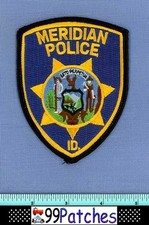 MERIDIAN IDAHO Police Shoulder Patch STATE SEAL IN GOLD STAR 4G